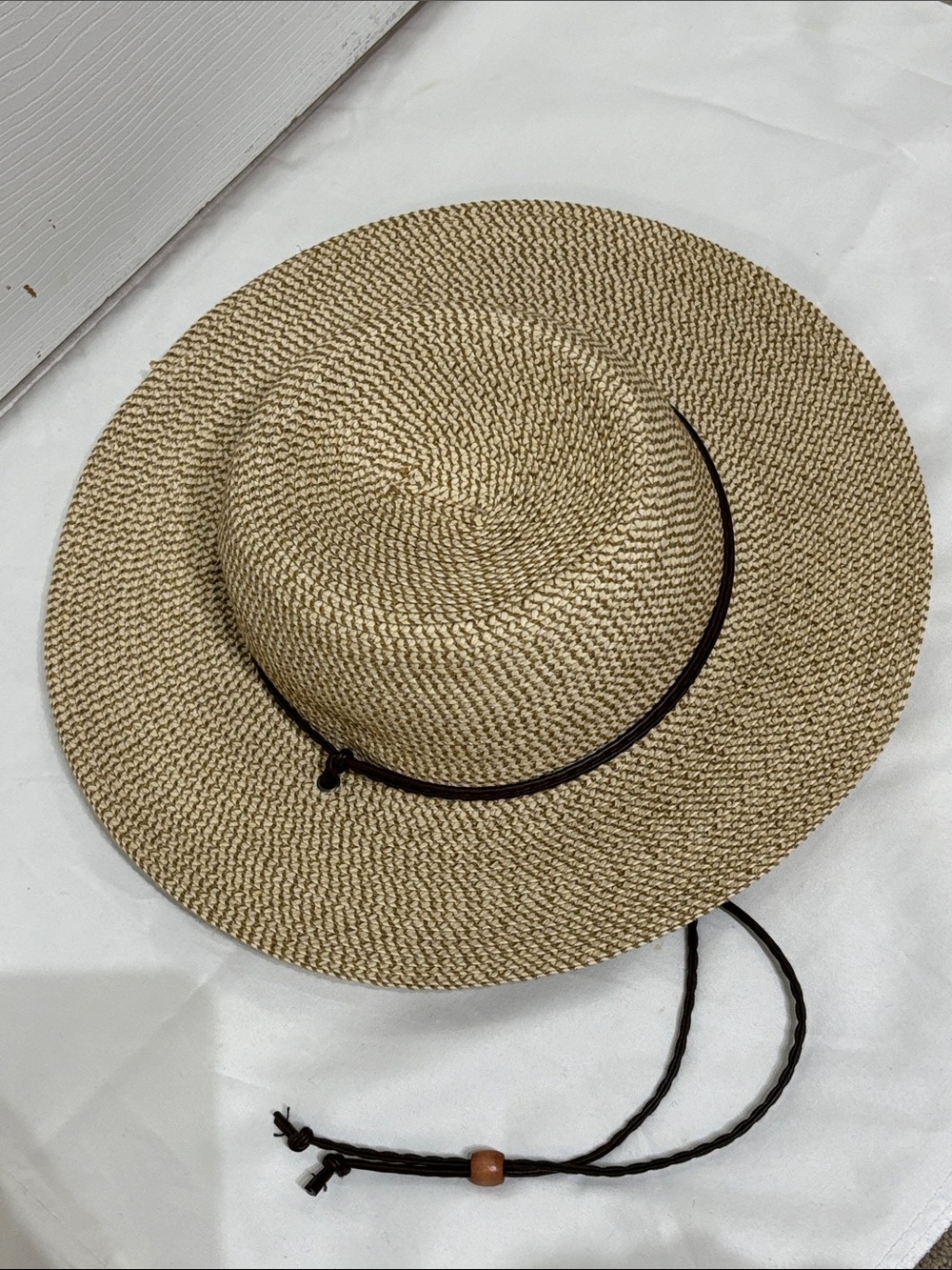 Solar Escape  3” Wide Brim Sun Hat with Brown Chin Cord